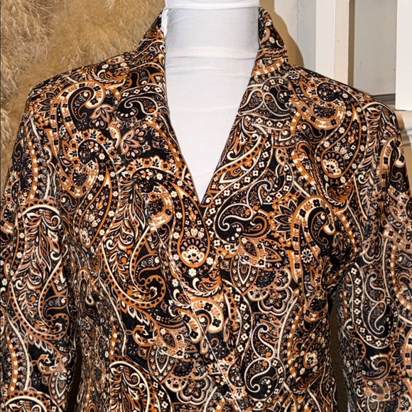 Driftwood Velvet Paisley Jacquard Blazer 70’s Western Embroidery Boho SZ S - Picture 3 of 7